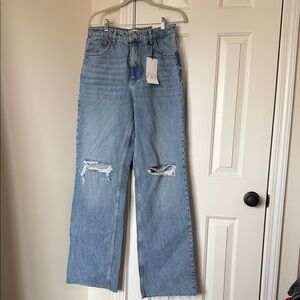 Zara Women's Light Blue Straight Leg Jeans